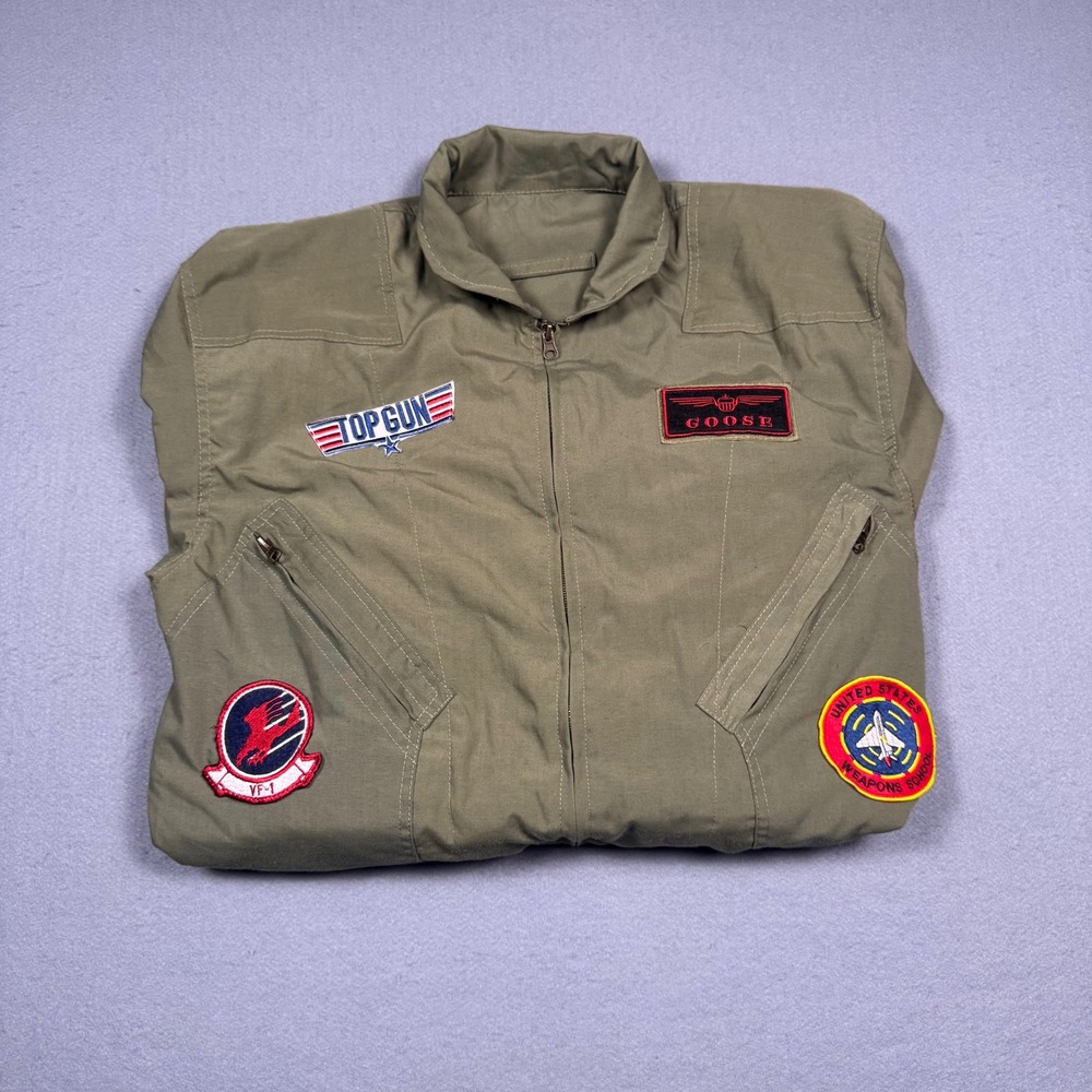 Leg Avenue Top Gun Flight Suit Men XL Green Jumpsuit Goose Maverick Costume